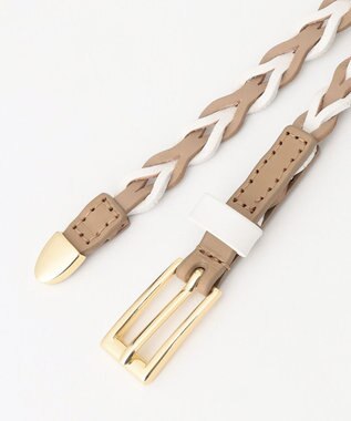 自由区 ナローメッシュベルト ホワイト系