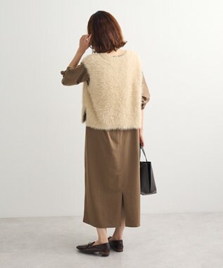 Green Parks ＳＥＴ２点ラメフェザーベスト＋ミニ裏毛ワンピース Beige