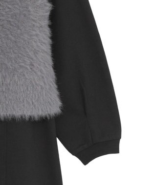 Green Parks ＳＥＴ２点ラメフェザーベスト＋ミニ裏毛ワンピース Gray