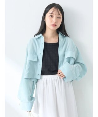 earth music&ecology ビッグポケットショートシャツ Mint Green
