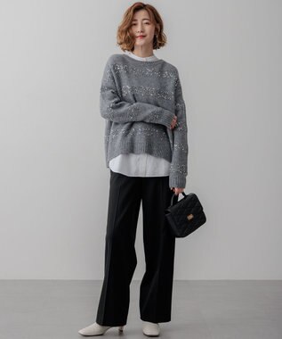 23区 キルティング トップハンドル ショルダーバッグ ブラック系