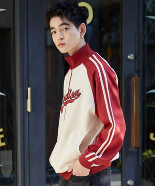 WEGO 【ユニセックス着用ITEM】ラグランライントラックジャケット ワイン