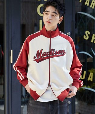 WEGO 【ユニセックス着用ITEM】ラグランライントラックジャケット ワイン