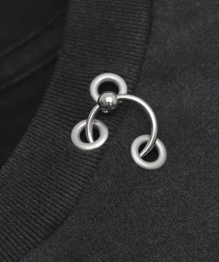 WEGO ピアス付きT（SS） スミクロ