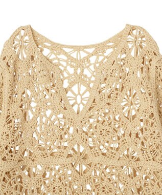 earth music&ecology クロシェ風プルオーバー Light Yellow