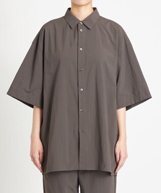 NAVE 【ReNAVE　撥水機能・UVカット・透湿・接触冷感・洗える】ナイロンタスランシャツ ダークブラウン系