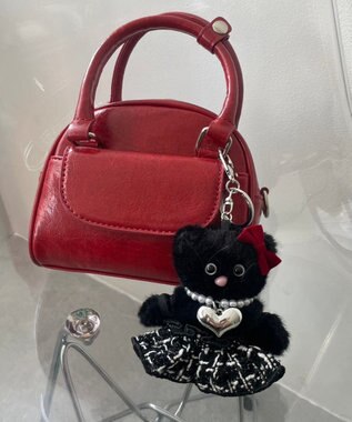 WEGO ゴージャスキャットぬいぐるみキーホルダー ブラック