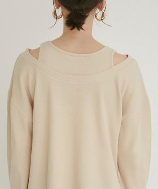 WEGO 【ANGIE VINTAGE】ワッフルフェイクレイヤードトップス ライトベージュ