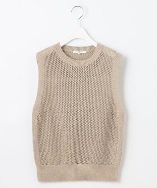 23区 【SLOW/洗える】メッシュニット ベスト アイボリー系