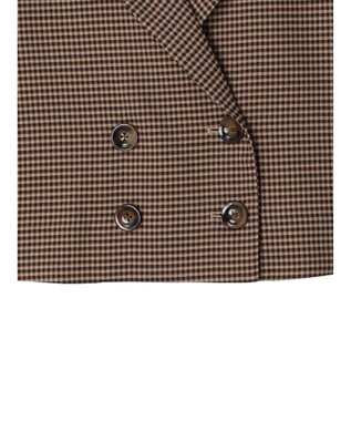 earth music&ecology チェックショートジャケット Brown