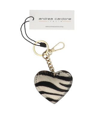 INTER-CHAUSSURES 【ANDREA CARDONE】ハート型レザーキーチャーム ブラックコンビ