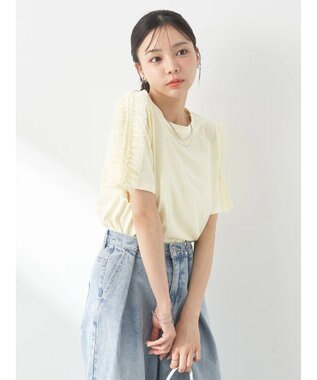 earth music&ecology チュールフリルプルオーバー Light Yellow