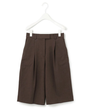 ICB 【洗える】 LooseWeave タックショートパンツ ダークブラウン系