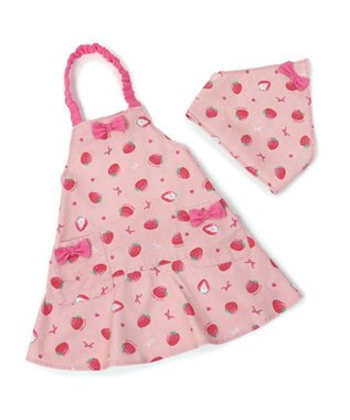 Mother garden マザーガーデン キッズエプロン & 三角巾 セット 100cm 《ユニコーン/野いちご》 野いちご
