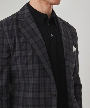 GOTAIRIKU 清涼サッカー素材【通気性/軽量】空羽サッカー マドラスチェック シャツジャケット グレー系4