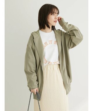 Green Parks コットンＵＳＡミニ裏毛ロングＺＩＰパーカー Khaki