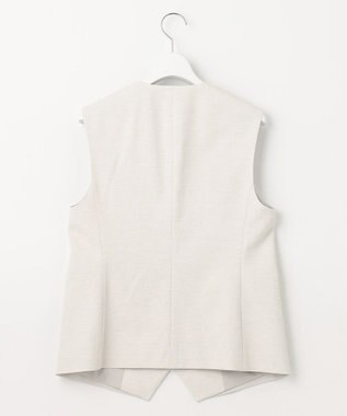 23区 S 【セットアップ対応/洗える】コットンリネン オックスストレッチ ジレ アイボリー系