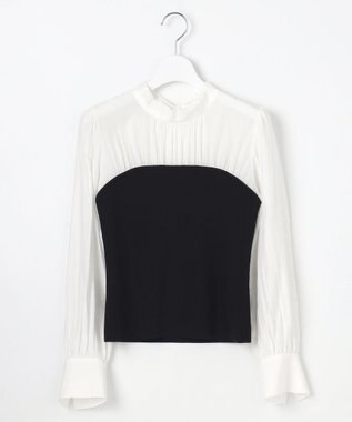 Feroux 【洗える】ビスチェドッキングニット プルオーバー ブラック系