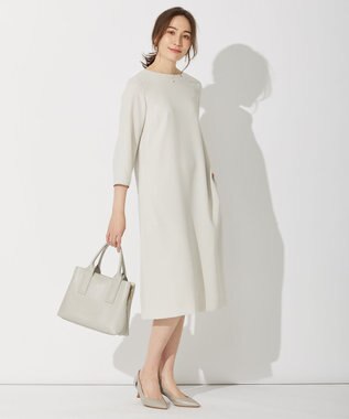 自由区 L 【セットアップ可】ダブルクロス サックワンピース ベージュ系