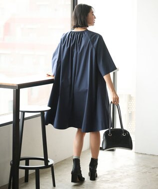 #Newans Aラインロングチュニック ネイビー