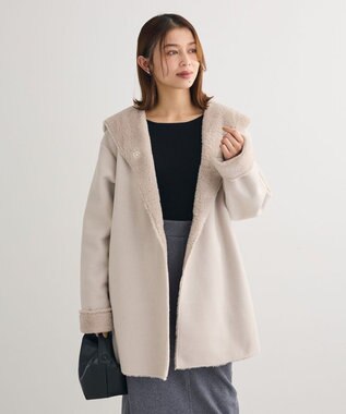 Green Parks フーディガウンコート Light Beige