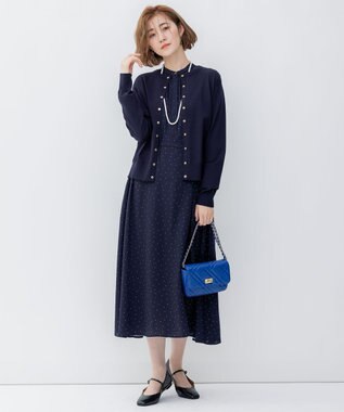 23区 S 【アンサンブル対応】ヴィスコースストレッチ カーディガン ネイビー系