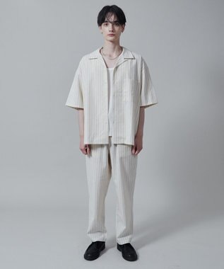 WEGO 【ユニセックス着用アイテム/手洗い可/SETUP可】リネンレーヨンオープンカラーシャツ（S） オフホワイト