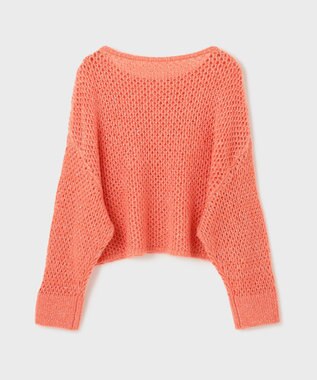 GRACE CONTINENTAL スパンメッシュニットトップ オレンジ