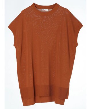 CRAFT STANDARD BOUTIQUE ＵＶカット接触冷感半袖ニットチュニック Caramel