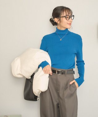 WEGO 【手洗い可】タートルネックニット ブルー