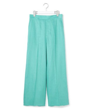 23区 【エステータ】チンツリネン ストレート ワイドパンツ ターコイズブルー系