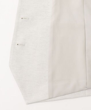 23区 L 【セットアップ対応/洗える】コットンリネン オックスストレッチ ジレ アイボリー系