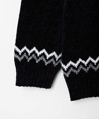 WEGO ベロアモール総柄ラグランプルオーバー 柄1