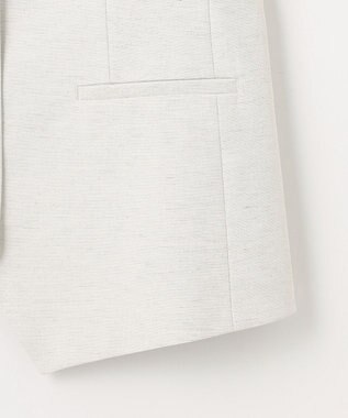 23区 S 【セットアップ対応/洗える】コットンリネン オックスストレッチ ジレ アイボリー系