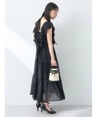 earth music&ecology フロッキードットフリルビスチェ Black