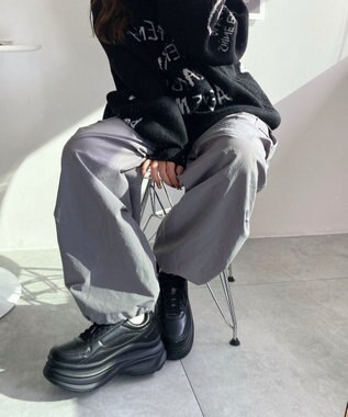 WEGO 厚底ラインスニーカー ブラック