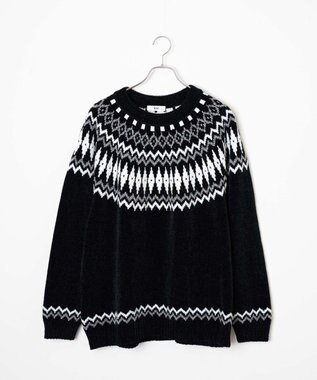 WEGO ベロアモール総柄ラグランプルオーバー 柄1