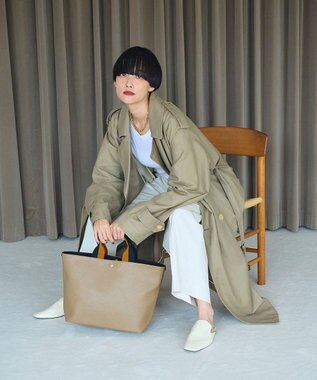 TOPKAPI 【Breath TOPKAPI】SCOTCH GRAIN スコッチグレイン プレーン 2トーンテープ ハンドル トートバッグ L カーキブラウン