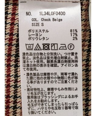 earth music&ecology チェックストレートパンツ Check Beige