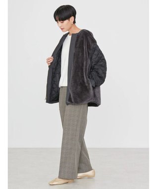 AMERICAN HOLIC キルポカリバーシブルキルティングミディコート Black