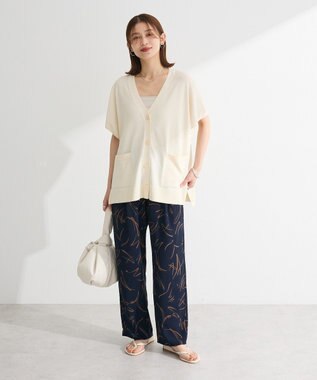 Green Parks 柄イージーパンツⅡ（テーパード） Navy