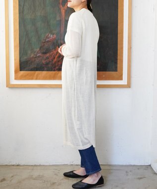 TOQUE 〈大草直子さんアドバイザー〉アルパカシルクニット ロングカーディガン オフホワイト