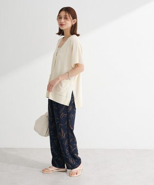 Green Parks 柄イージーパンツⅡ（テーパード） Navy