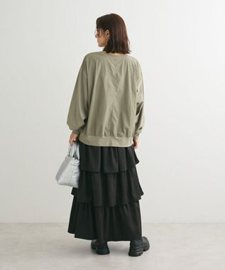 Green Parks グログランテープ配色ドッキングプルオーバー Khaki