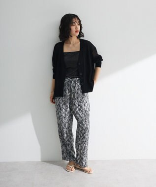 Green Parks 柄イージーパンツⅡ（テーパード） Navy