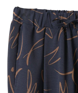 Green Parks 柄イージーパンツⅡ（テーパード） Navy