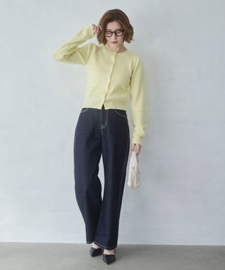 WEGO 【26年春新作】別注USPOLOケーブルニットカーデ ライトイエロー