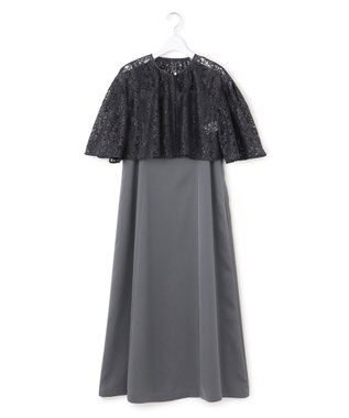 23区 【APPLAUDIR】ブライトフラワーレースコンビ ドレス スレートグレー系