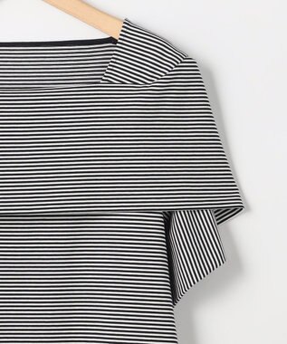 組曲 L 【先行予約】GIZAコットンオフショルダー カットソー ネイビー×オフ系2