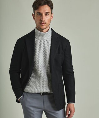 GOTAIRIKU 【カーディガンジャケット】ブリスターバーズアイ ニットジャケット グレー系8